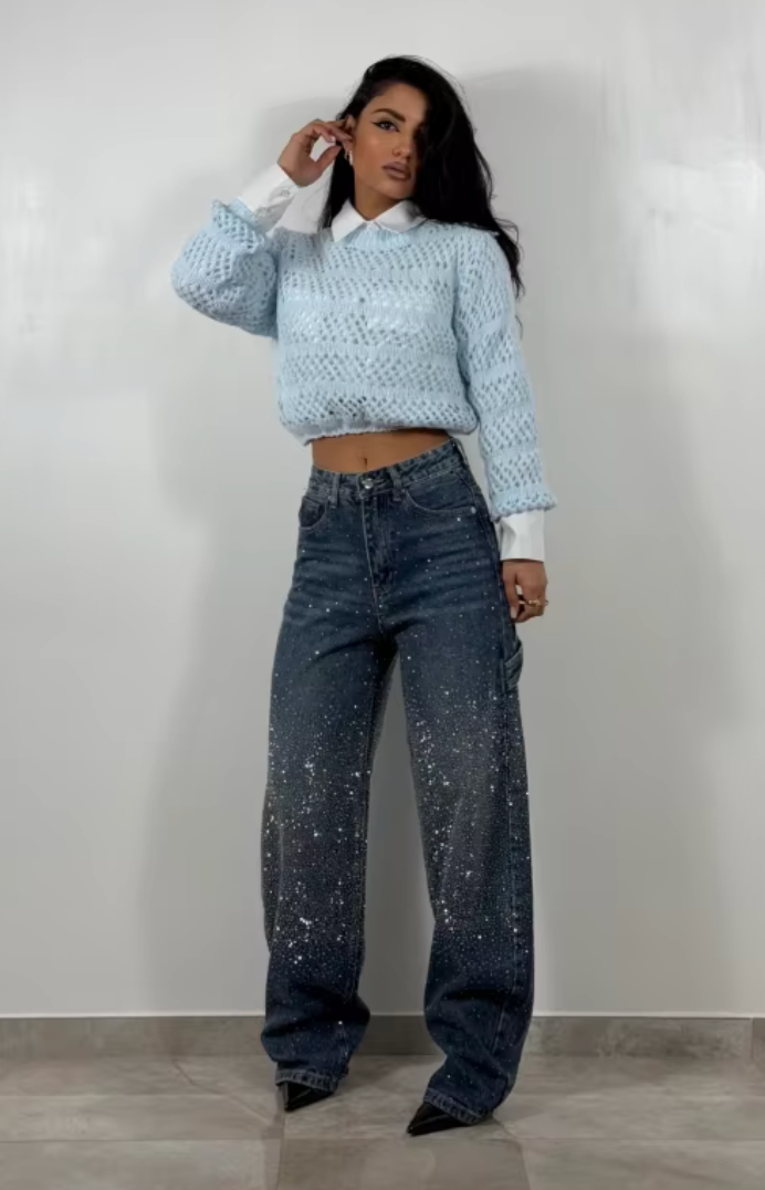 NOMI™ - Jeans a diamante